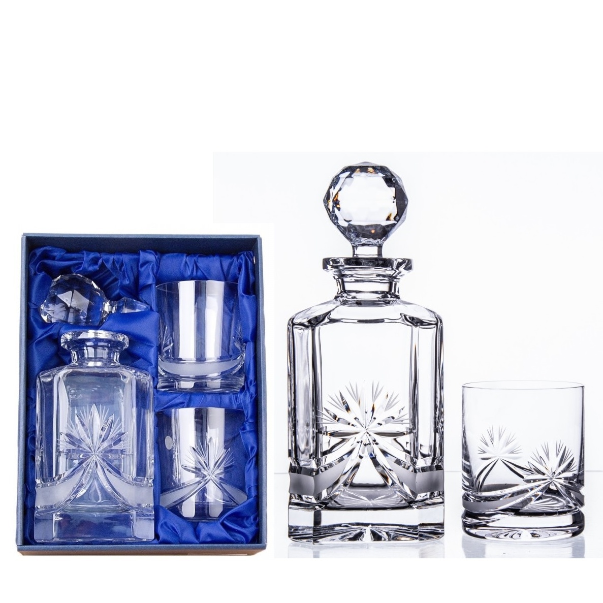 Bohemia Crystal ručně broušený whisky set Mašle 1+2