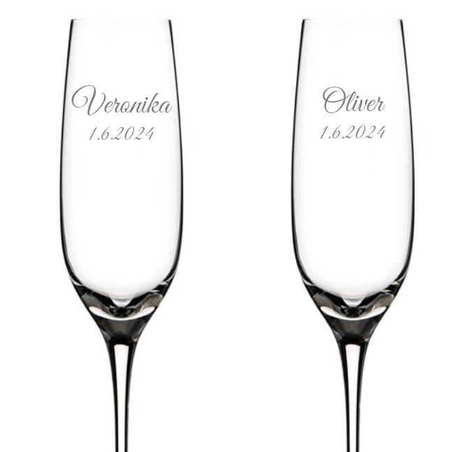 Dekorant svatby Svatební sklenice na šampaňské Moda 200 ml 2KS