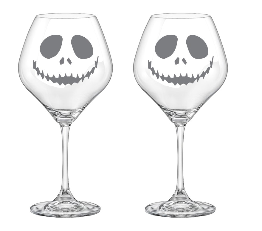 Halloweenske sklenice na víno STRAŠIDLO 2KS