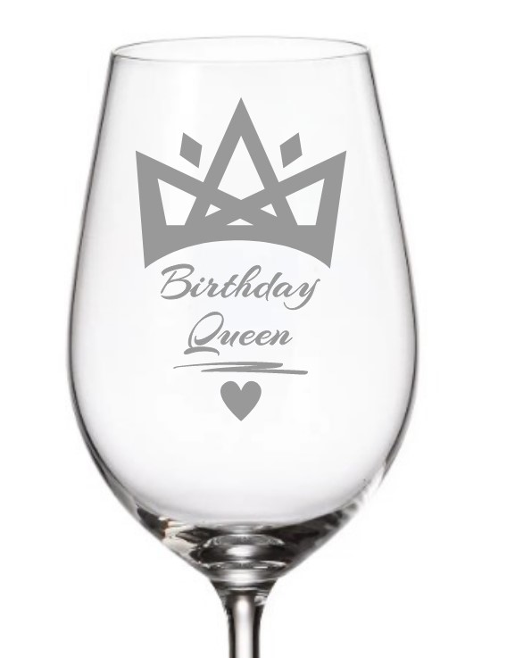 Sklenička na víno k narozeninám BIRTHDAY QUEEN