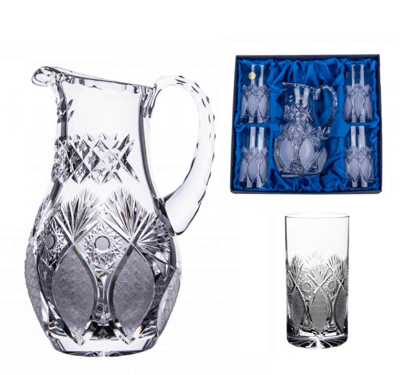 Onte Crystal Bohemia Crystal ručně broušená souprava na vodu Exclusive 1+4