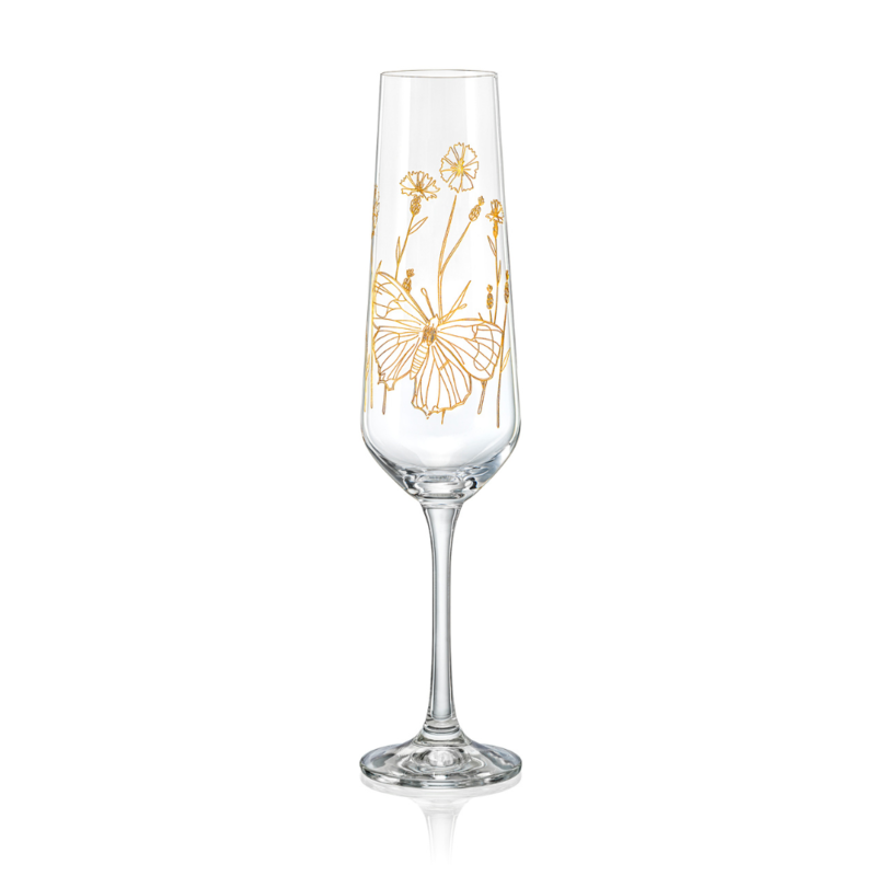 Crystalex sklenice na šampaňské WildFlowers 200 ml 6KS