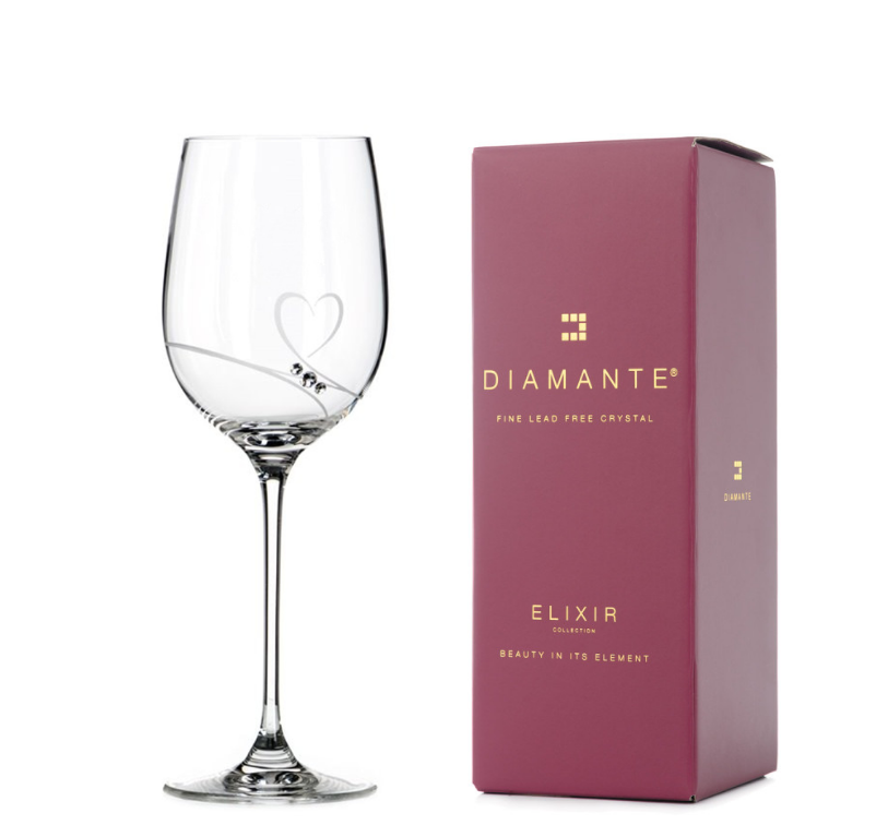 Diamante sklenice na bílé víno Romance s kamínky Swarovski 330ml 1KS