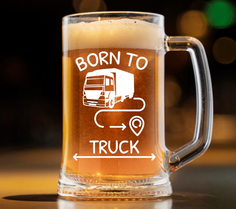 Pivní půllitr pro kamioňáka BORN TO TRUCK