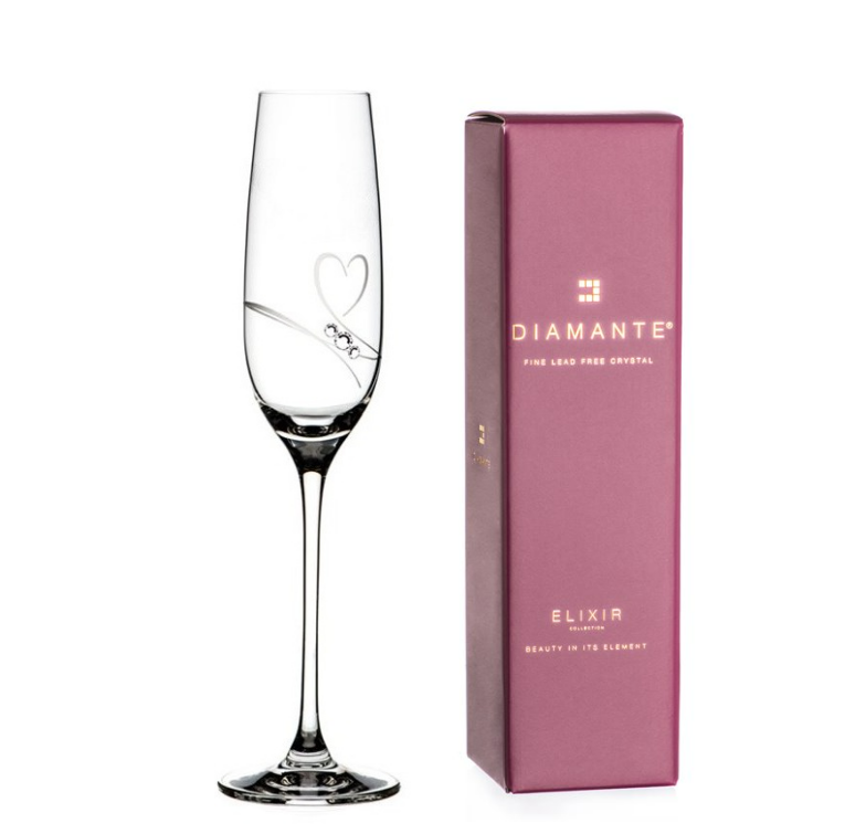 Diamante sklenice na šampaňské Romance s kamínky Swarovski 200ml 1KS