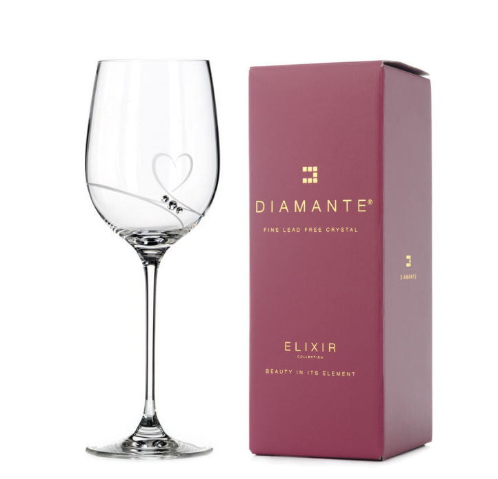 Diamante sklenice na červené víno Romance s kamínky Swarovski 450 ml 1KS