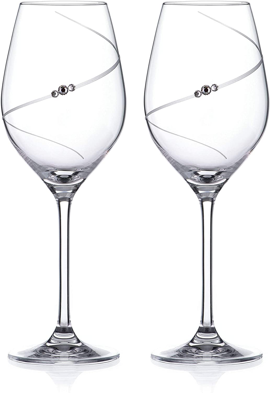 Diamante sklenice na bílé víno Silhouette City s krystaly Swarovski v prémiovém saténovém balení 360ml 2KS