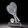 Skleněná tenisová trofej na podstavci s gravírováním 24 cm 1KS