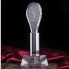 Skleněná tenisová trofej na podstavci s gravírováním 19 cm 1KS