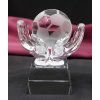 Skleněná fotbalová trofej na podstavci s gravírováním 1KS