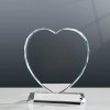 Skleněná plaketa na podstavci SRDCE 15 cm 1KS