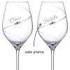 Sklenice na bílé víno Silhoutte City se jmény a s krystaly Swarovski