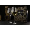 Sklenice na bílé víno Silhoutte City se jmény a s krystaly Swarovski