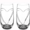 Svatební sklenice na nealko nápoje s krystaly Swarovski Hearts 350 ml 2KS