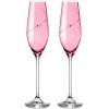 pink silhouette gravirovane svatebni sklenice na sampanske a prosecco
