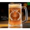 Pivní svatební půllitr pro svědka NEJLEPŠÍ SVĚDEK VAVŘÍNOVÝ VĚNEC