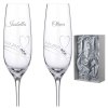 Svatební sklenice na šampaňské Romance s krystaly Swarovski v prémiovém saténovém balení 200 ml 2KS