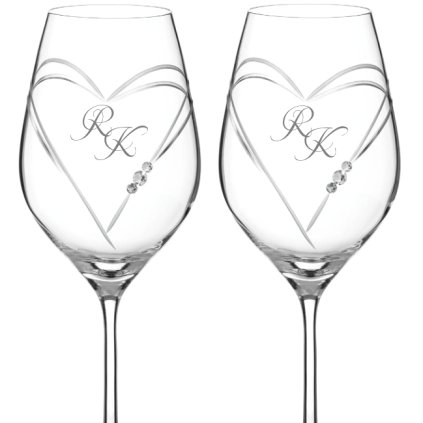 Esküvői fehérboros poharak Aphrodite 2 Swarovski kristályokkal 360ml 2 db