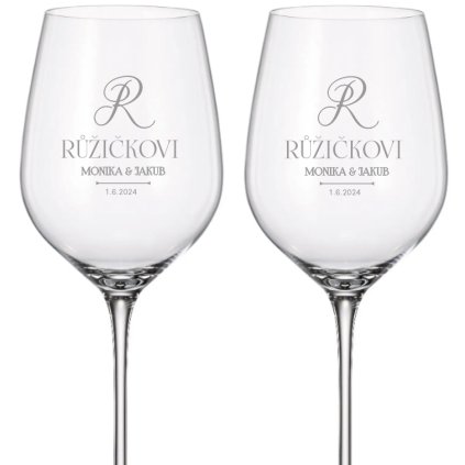 Esküvői fehérboros poharak IFJÚ PÁR SIMPLE 480 ml 2 db