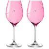 2579 pink silhouette gravirovane svatebni sklenice na cervene vino