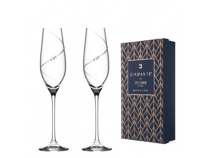 Diamante poháre na šampanské Silhouette City s kamienkami Swarovski 210 ml 2KS