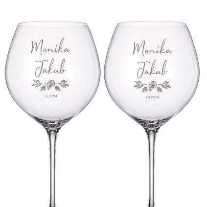 Svadobné poháre na červené víno VETVIČKA 750 ml 2KS