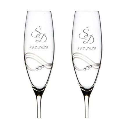 10362 svatebni sklenice na sampanske desire 1 s krystaly swarovski 2ks