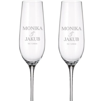 Svadobné poháre na šampanské SIMPLE 270 ml 2KS