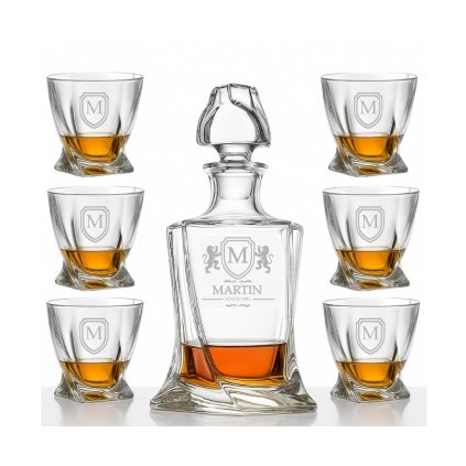 Whisky set s monogramom Quadro 1+6