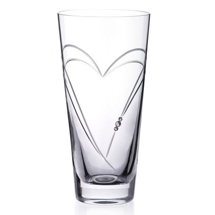 1613 1 diamante sklenena vaza hearts s krystaly swarovski 25 cm