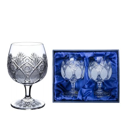 3047 bohemia crystal rucne brousene sklenice na rum brandy a konak exclusive 280 ml 2ks