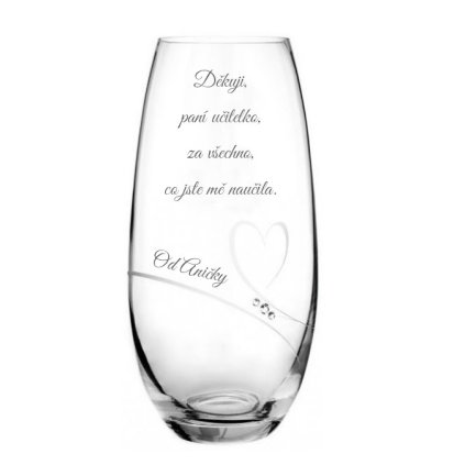 6256 5 vaza pro pani ucitelku romance s kaminky swarovski 25 cm