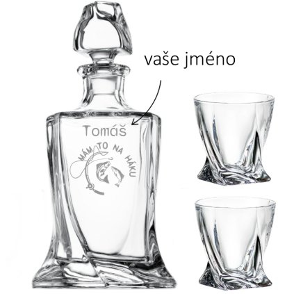 9522 bohemia crystal kristalovy whisky set pro rybare mam to na haku