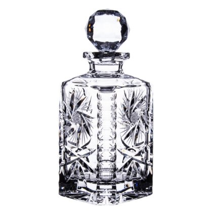 5466 2 bohemia crystal rucne brousena karafa na whisky vetrnik 800 ml