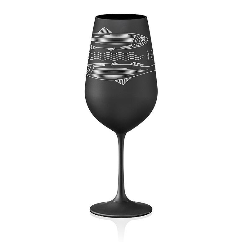 Crystalex pohár na víno Ryby Čierna 550 ml 1KS