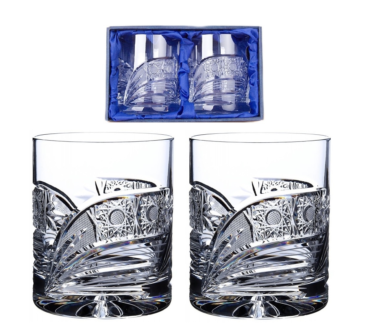 Bohemia Crystal ručne brúsené poháre na whisky Kometa 330 ml 2KS