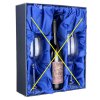 9600 2 prazdna darkova krabice na 2 sklenice na bile vino s prostorem na lahev vina modro modra