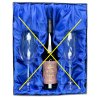 9600 3 prazdna darkova krabice na 2 sklenice na bile vino s prostorem na lahev vina modro modra
