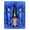 9723 1 prazdna darkova krabice na 2 sklenice na sampanske s prostorem na lahev modro modra
