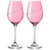2576 1 pink silhouette gravirovane svatebni sklenice na bile vino
