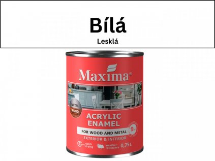 Univerzální barva na kov a dřevo lesklá Bílá 750 ml