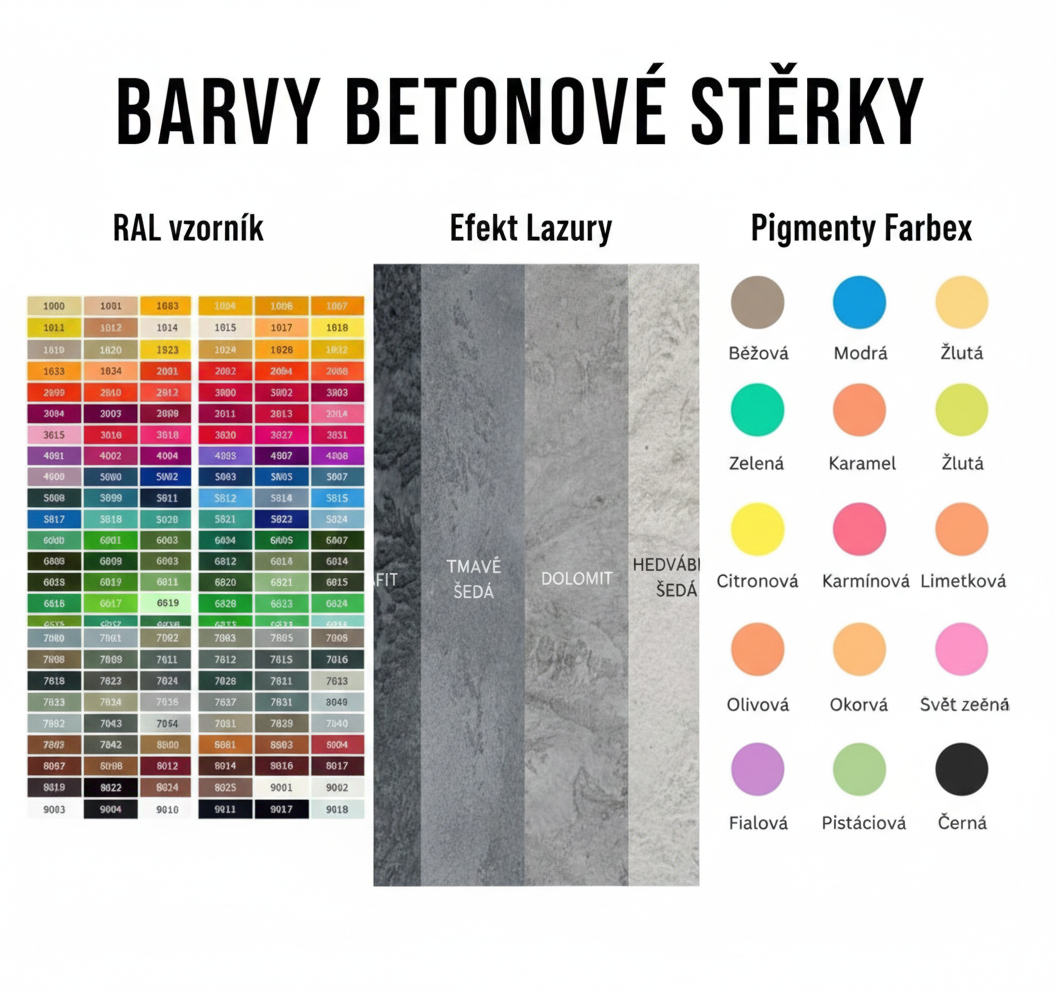 Jak vybrat a vytvořit dokonalý odstín betonové stěrky? Průvodce tónováním svépomocí