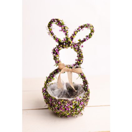 Obal ZAJAC prútený s farbnými bodkami 38cm