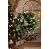 Hustý veniec 3D čečina, konáriky so šiškami a eukalyptus 53cm