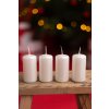 Adventné sviečky 7,5cm BIELE PERLEŤOVÉ 4ks