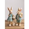 Zajačí pár v zelenom s košíkmi 13cm