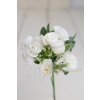 Kytička ploská ružička BIELA 30cm