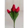 Kytička látkové tulipány v puku ČERVENÉ 34cm
