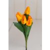Kytička látkové tulipány v puku ORANŽOVÉ 34cm