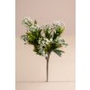 Kytička zeleň mini kvietky BIELA 32cm